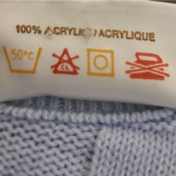 Vintage Short Sleeve Blue Knit Sweater L - Picture 8 of 9